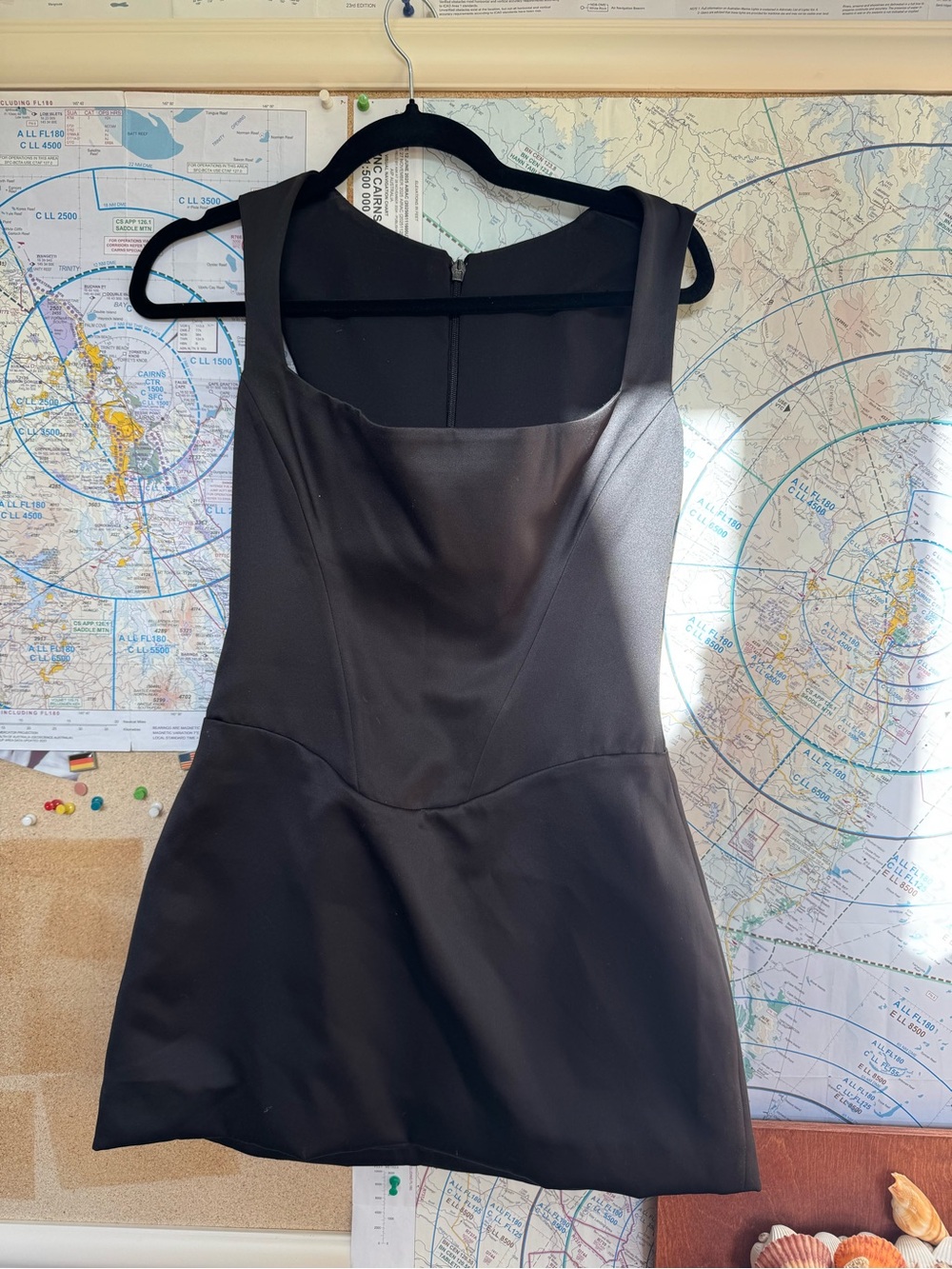 House of CB Black Mini Square-Neck Dress